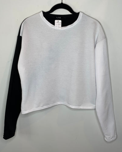 Black and White Cropped Sweater