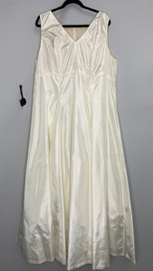 Ivory A-Line Dress with Faux Pearl Neckline