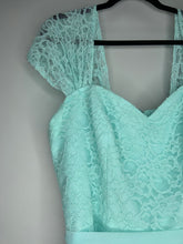 Load image into Gallery viewer, Light Blue Lace Sleeve Long Formal Dress