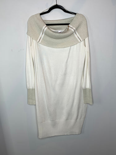 White Sparkly Sweater Dress