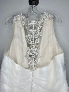 White Sprakly & Floral Embroidered A-Line Wedding Dress