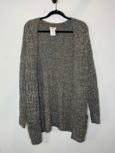 Brown and Grey Knit Cardigan