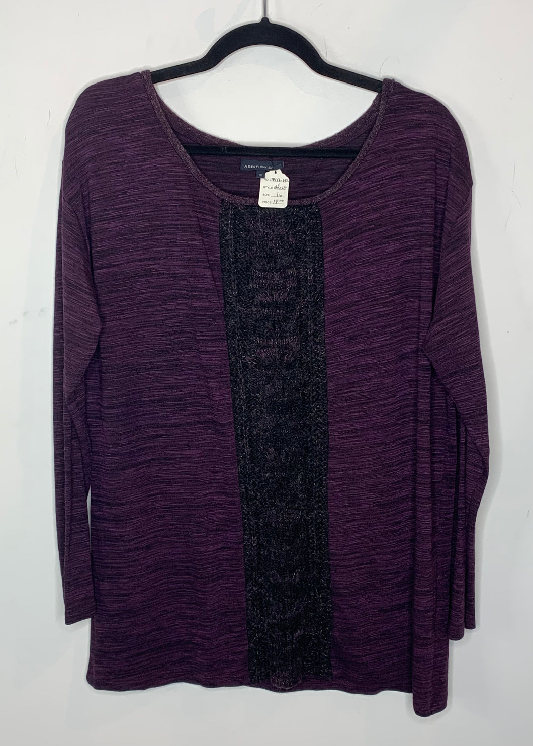 Purple Shirt with Lace Center