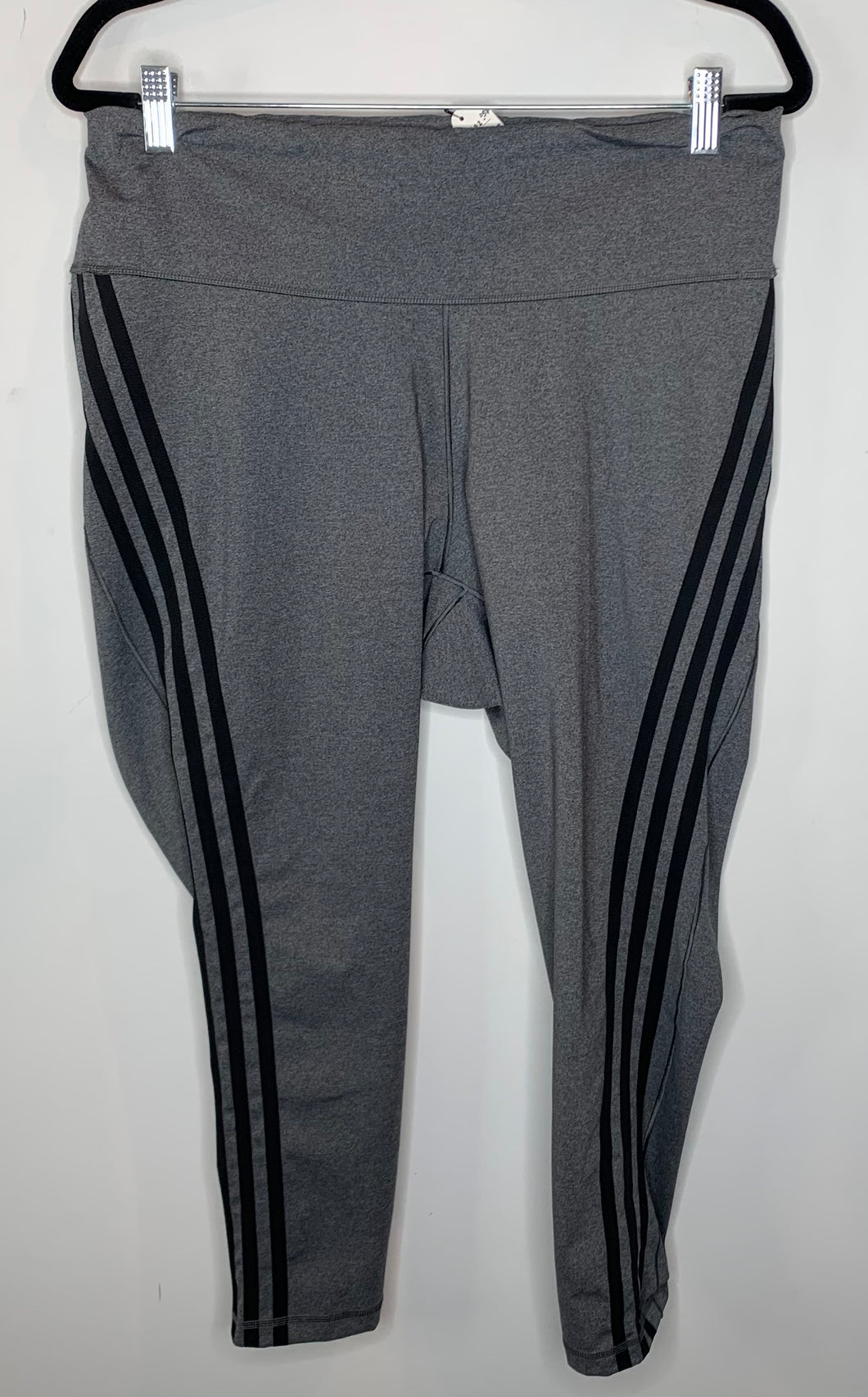 Grey and Black Striped Workout Leggings