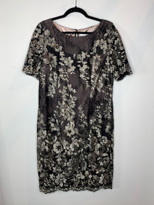 Black and Silver Floral Dress