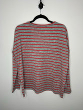 Load image into Gallery viewer, Grey &amp; Red Striped Sweater