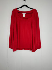 Red Square Neck Blouse