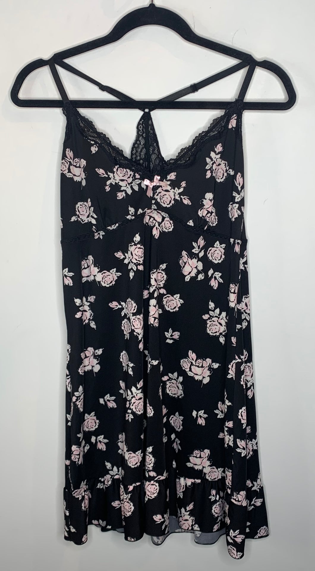 Black and Pink Floral Nightgown