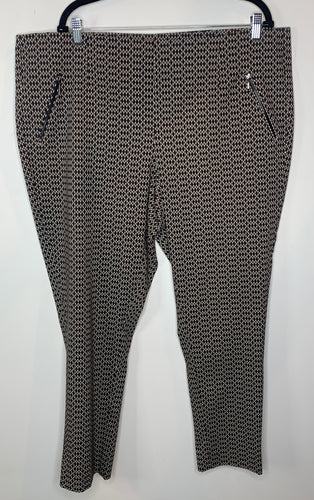 Beige and Black Patterned Pants