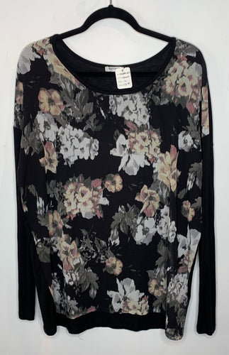 Black Floral Long Sleeved Shirt