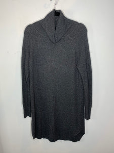Grey Knit Turtleneck Dress