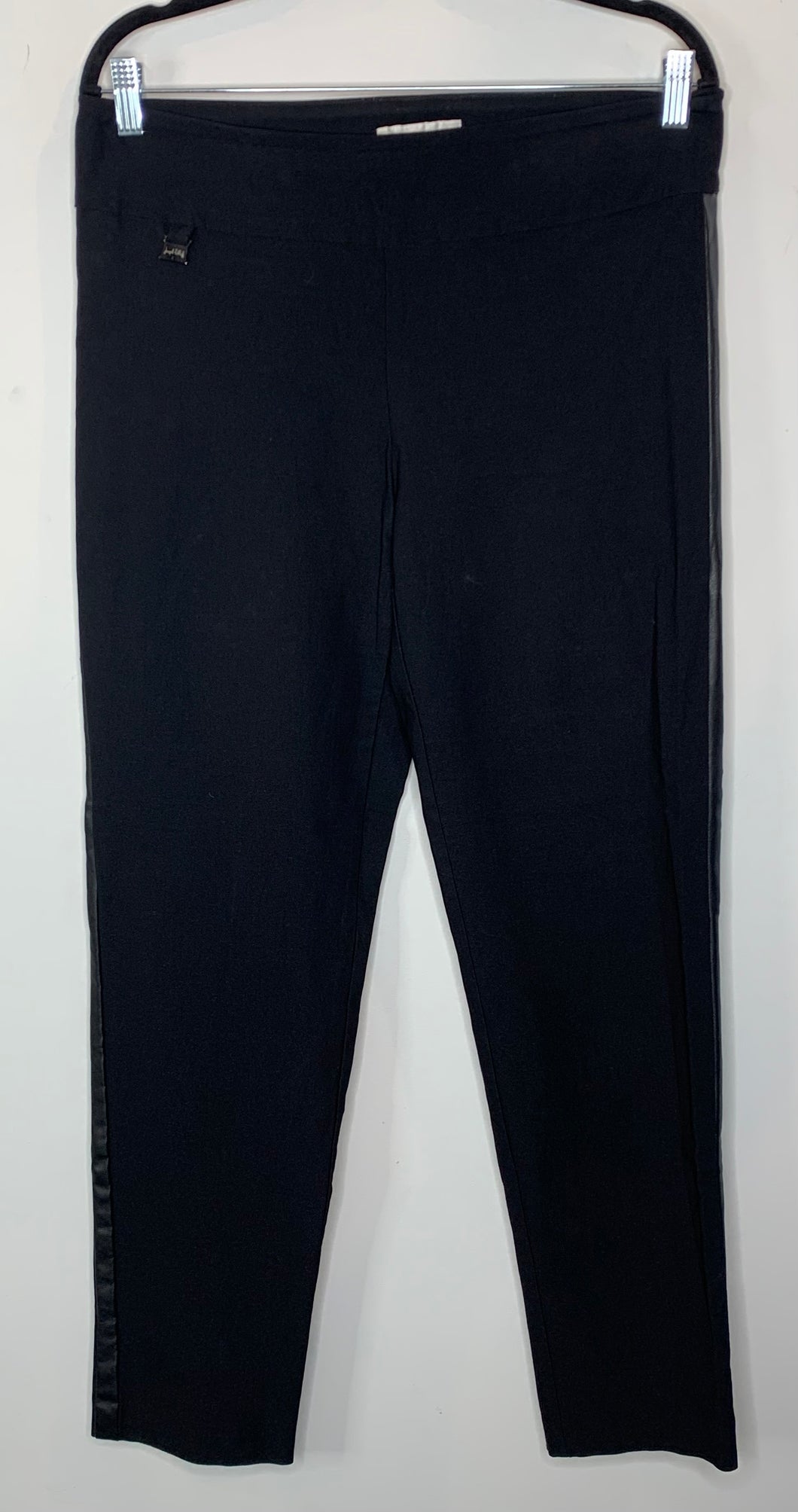 Black Pants with Pleather Detail