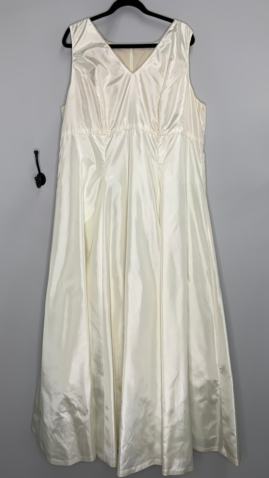 Ivory A-Line Dress with Faux Pearl Neckline