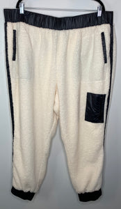 Fuzzy White and Black Lounge Pants