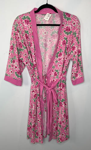 Pink and Green Floral Robe