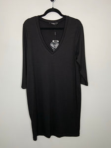 Black 3/4 Sleeve Bodycon Dress