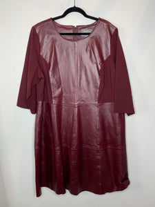 Burgundy Leather Dress