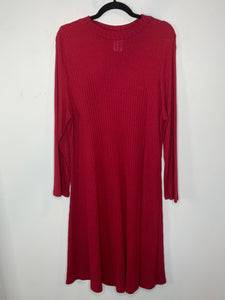 Red Ribbed Dress