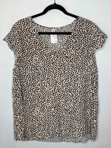 Black White and Brown Spotted Blouse