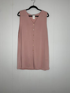 Pink Sleeveless Shirt with Buttons