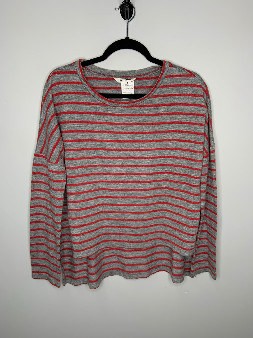 Grey & Red Striped Sweater
